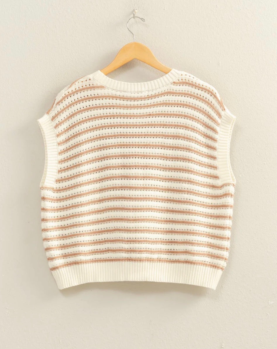 Capped Sleeve Knitted Top