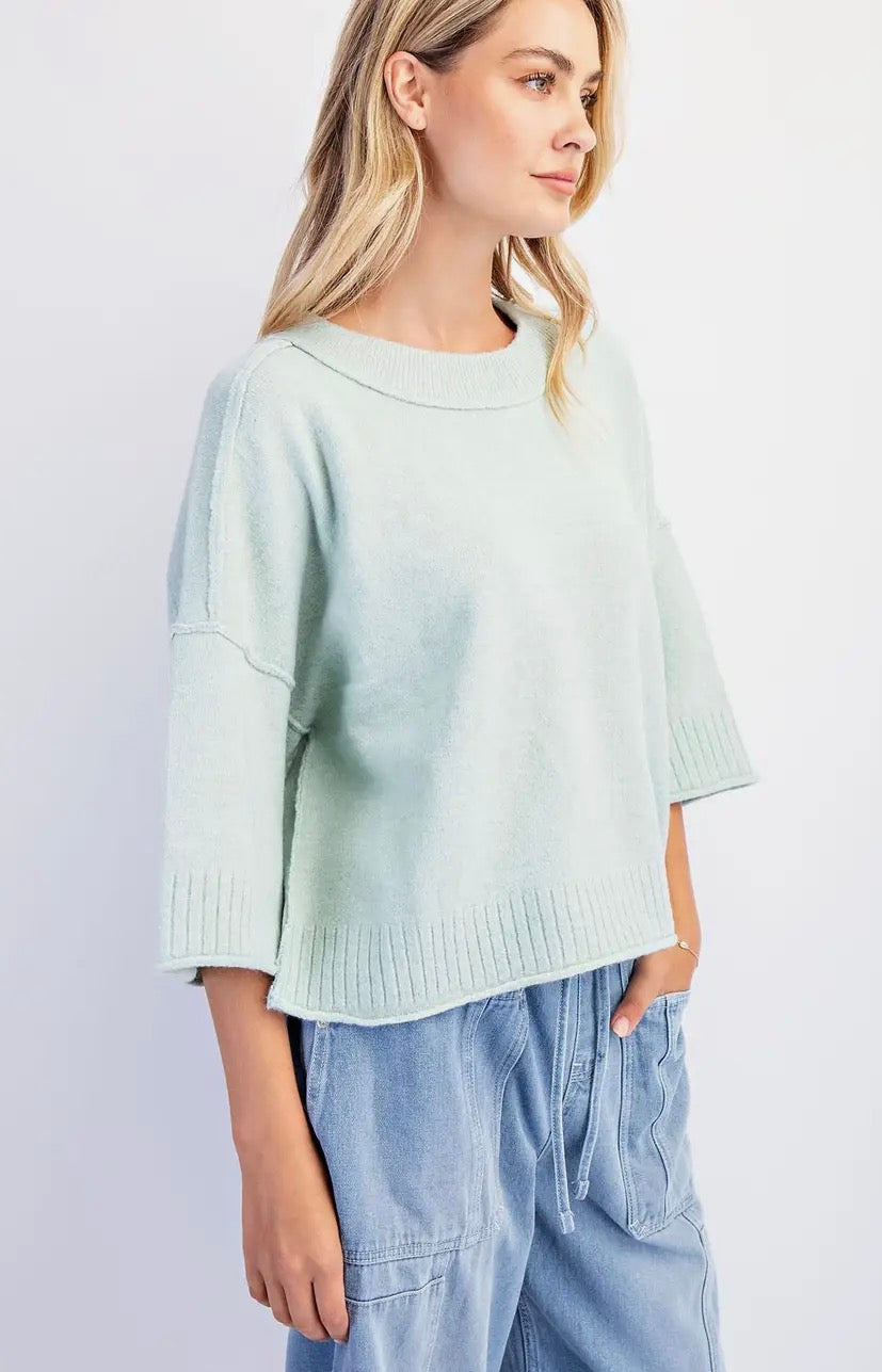 Oversized Crewneck Short Sleeve Sweater
