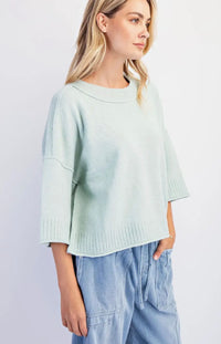 Oversized Crewneck Short Sleeve Sweater