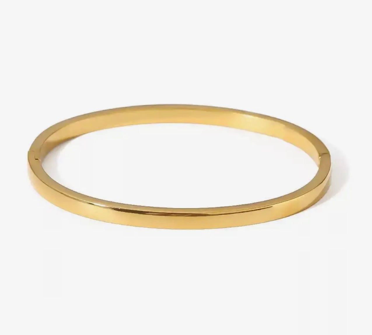 Gold Hinge Bangle Bracelet