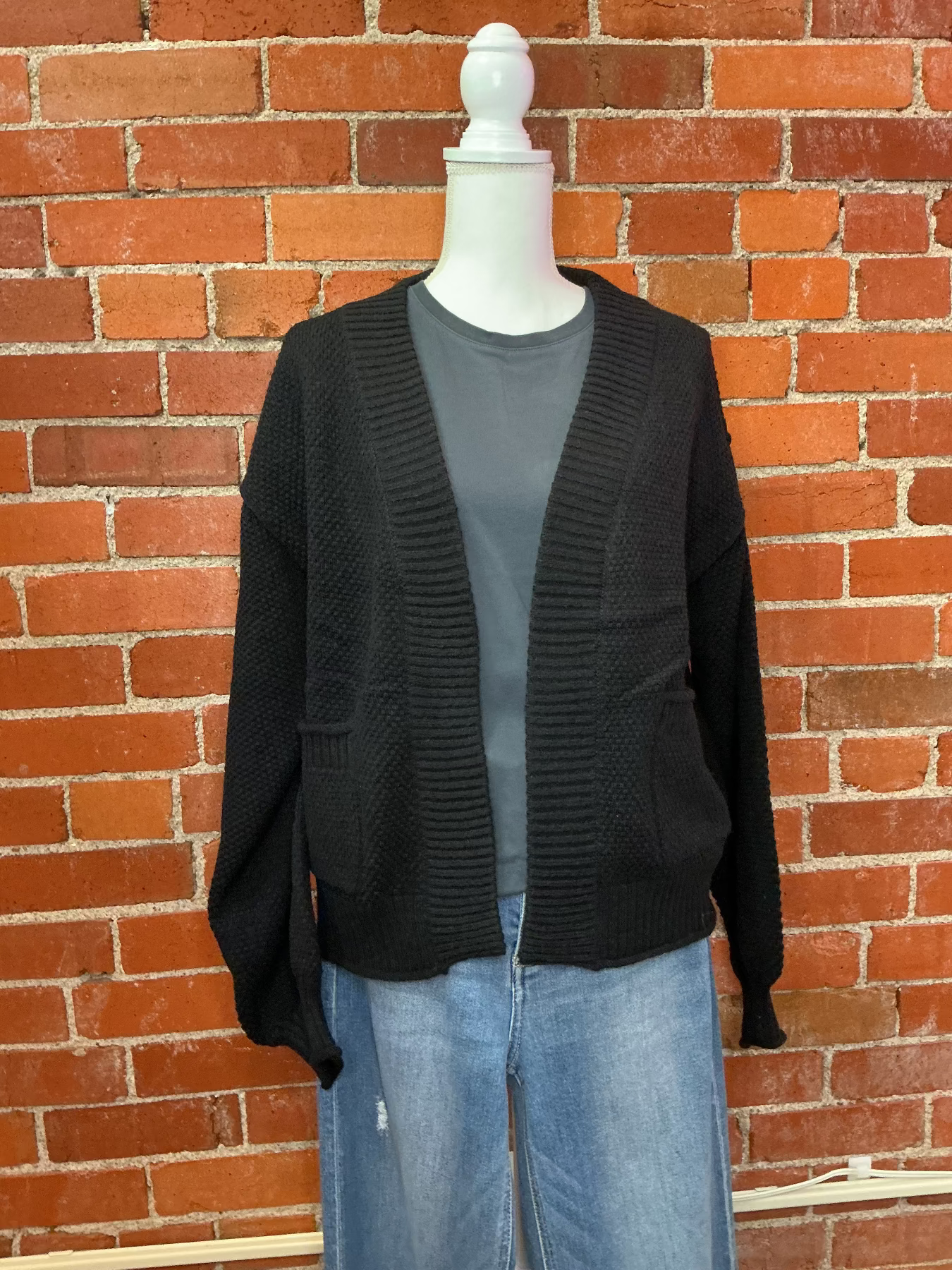 Oversized Textued Knit Cardigan Sweater