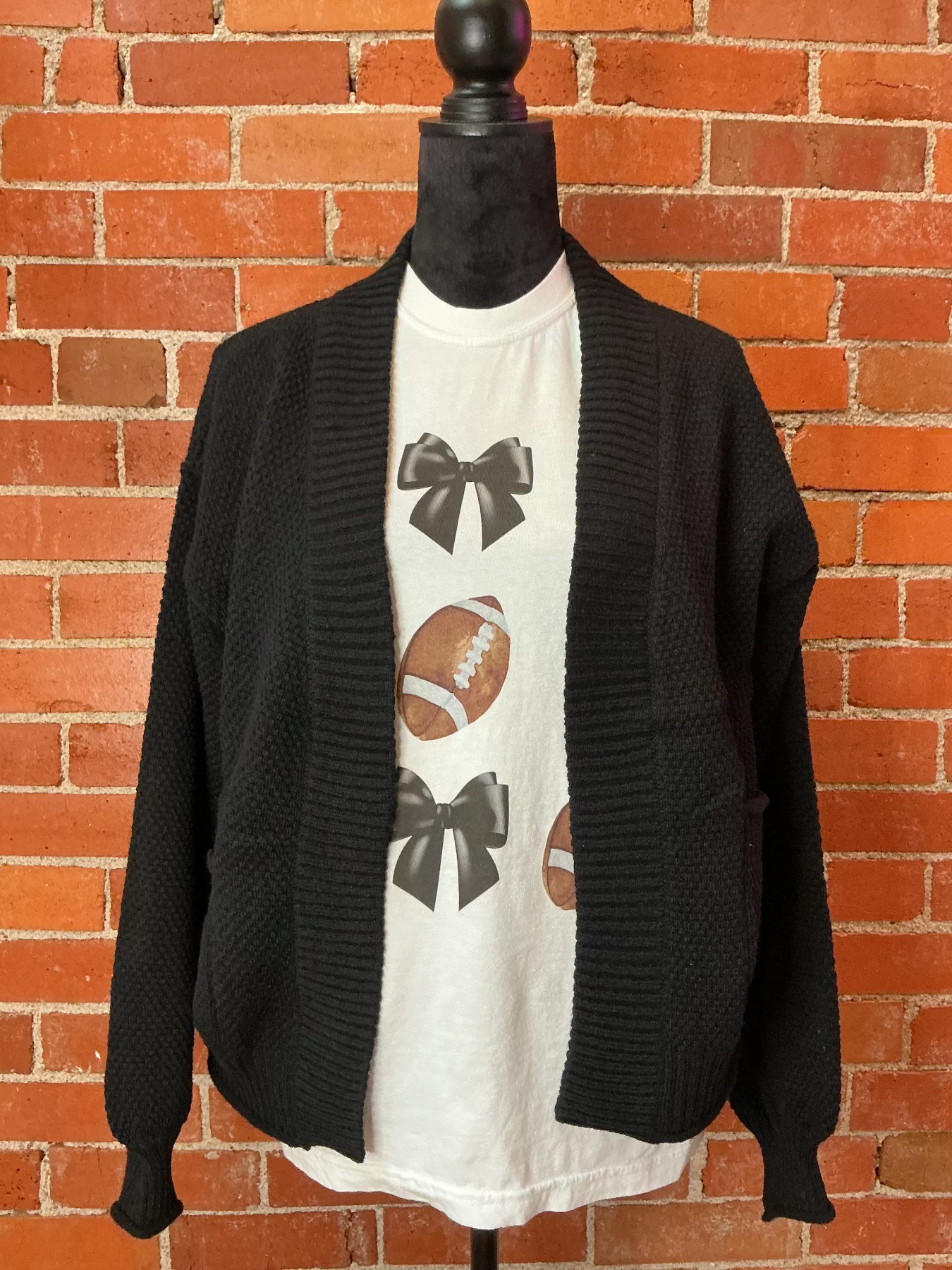 Coquette Football White Graphic Tee