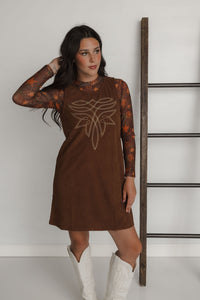 Brown Boot Stitch Dress