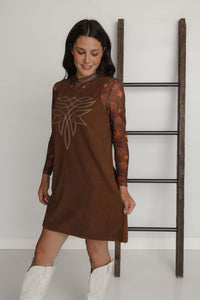 Brown Boot Stitch Dress