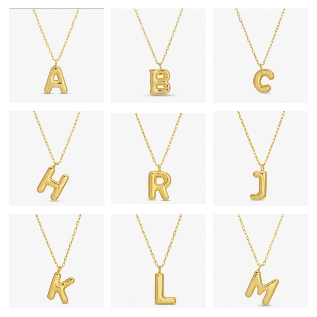 Large Balloon Initial Pendant