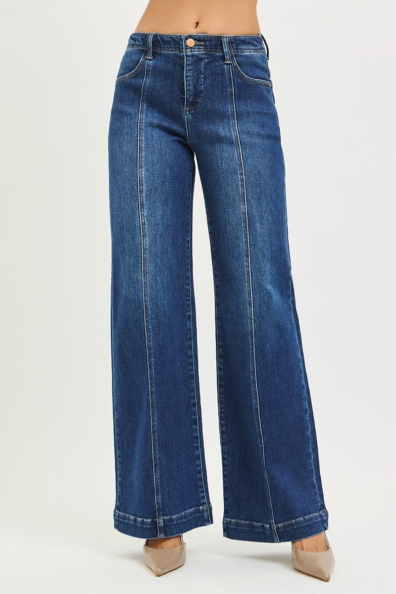 Mid Rise Wide Leg with Front Seam