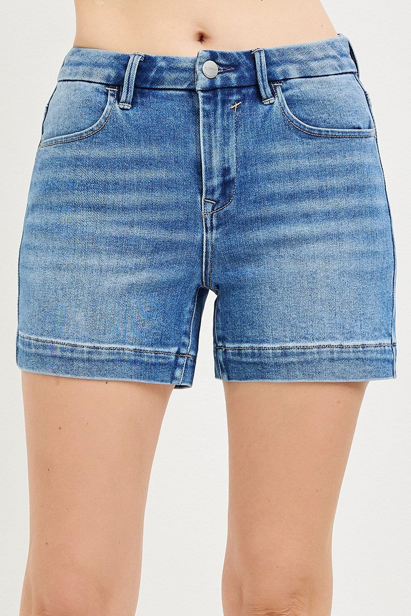 High Rise Cuffed Shorts