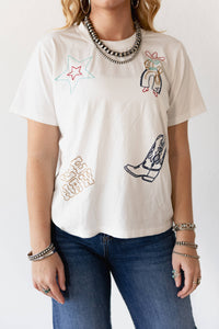 Yeehaw Star Embroidered Tee