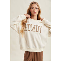 WESTERN 'HOWDY' FLORAL GRAPHIC COZY SWEATSHIRT