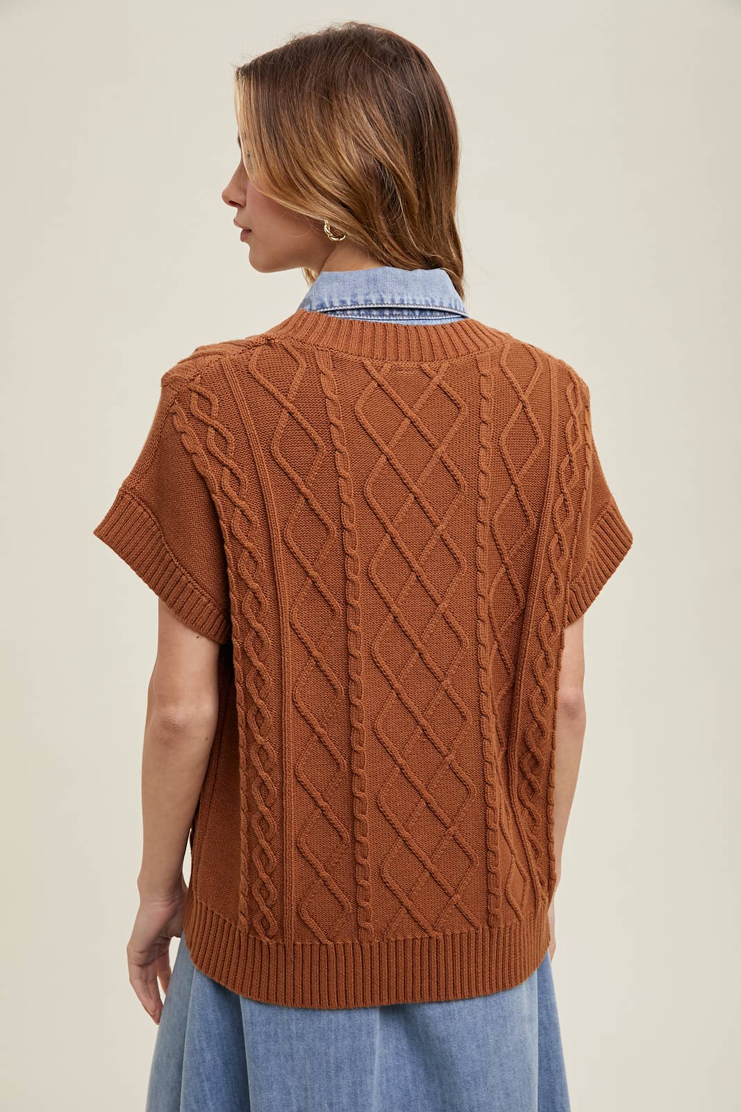 CABLE KNIT SWEATER TOP / WL25-10926