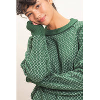 Patterned Mock Neck Sweater