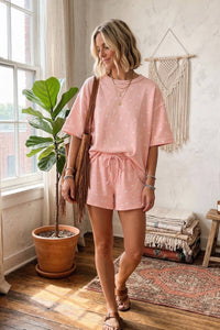 Polka Dot Relaxed Fit Scuba Top and Shorts Set