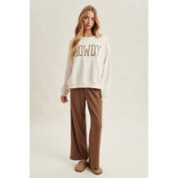 WESTERN 'HOWDY' FLORAL GRAPHIC COZY SWEATSHIRT