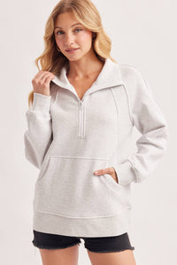 Raglan Sleeved 1/4 Zip Sweater