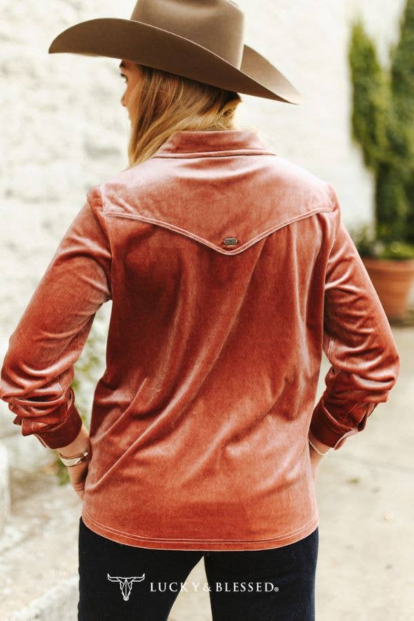 Rose Velvet Western Yoke Pipping