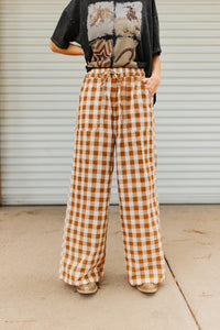 BROWN GINGHAM  PANT