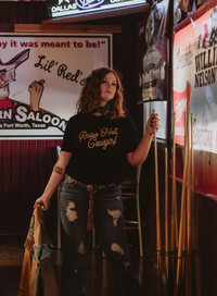RAISE HELL, COWGIRL TEE BLACK