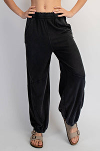MINERAL WASHED TERRY BUTTER JOGGER PANTS