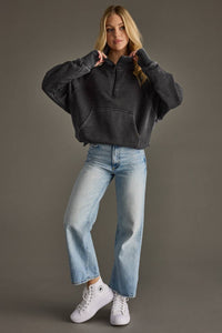 Charcoal Quarter Zip Sweatshirt