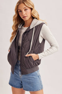 Zipper Front Quilted Vest