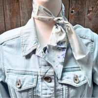 Blue and Green Western Skinny Mini Wild Rag Scarf / Cowgirl Necktie