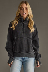 Charcoal Quarter Zip Sweatshirt