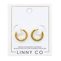 Huggie Earrings - Scarlett Hoop Gold 10mm