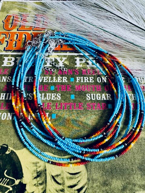 Beaded Choker/Small Choker/Seed Bead Choker/Western Choker