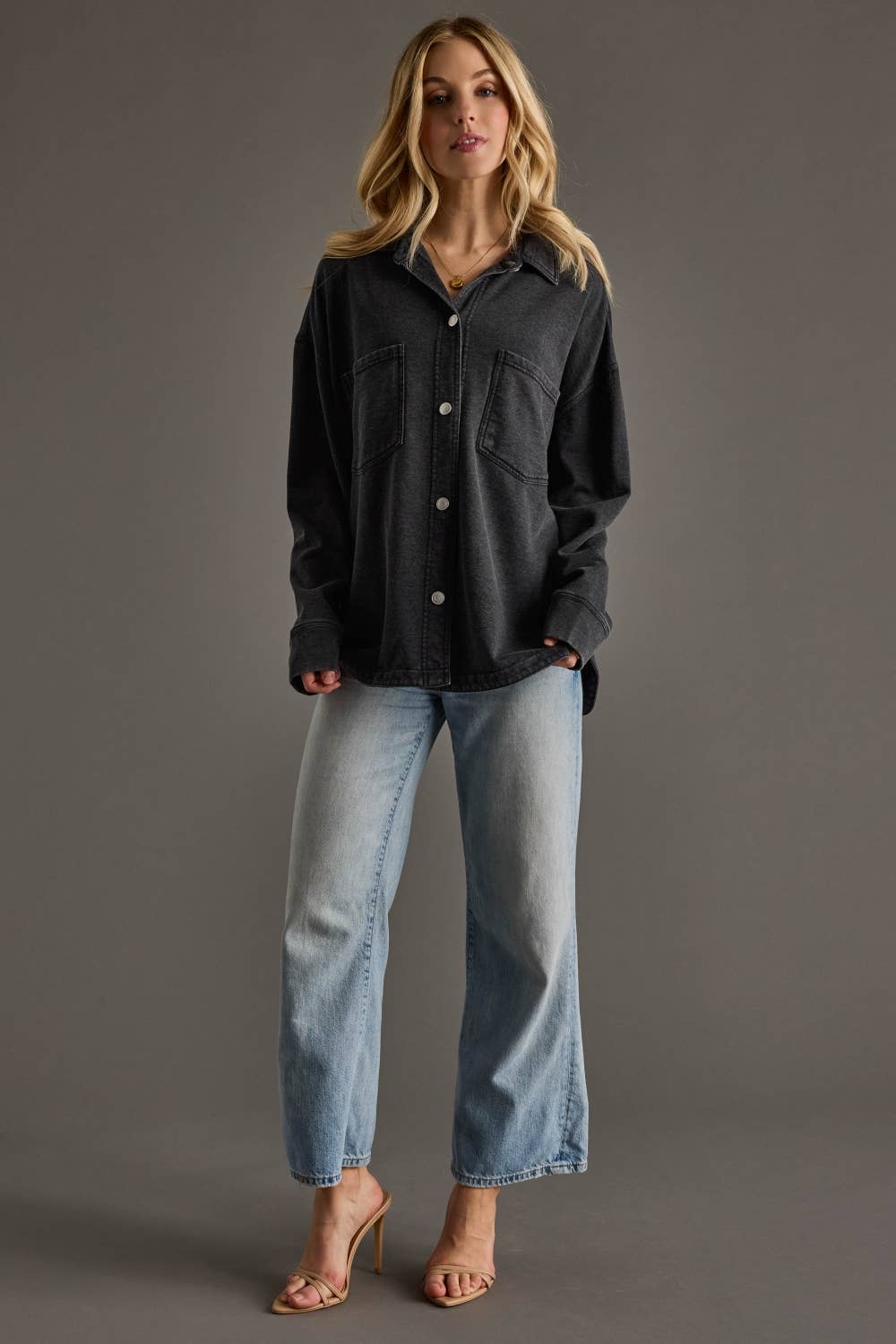 Black Super Soft Button Up