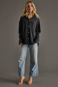 Black Super Soft Button Up