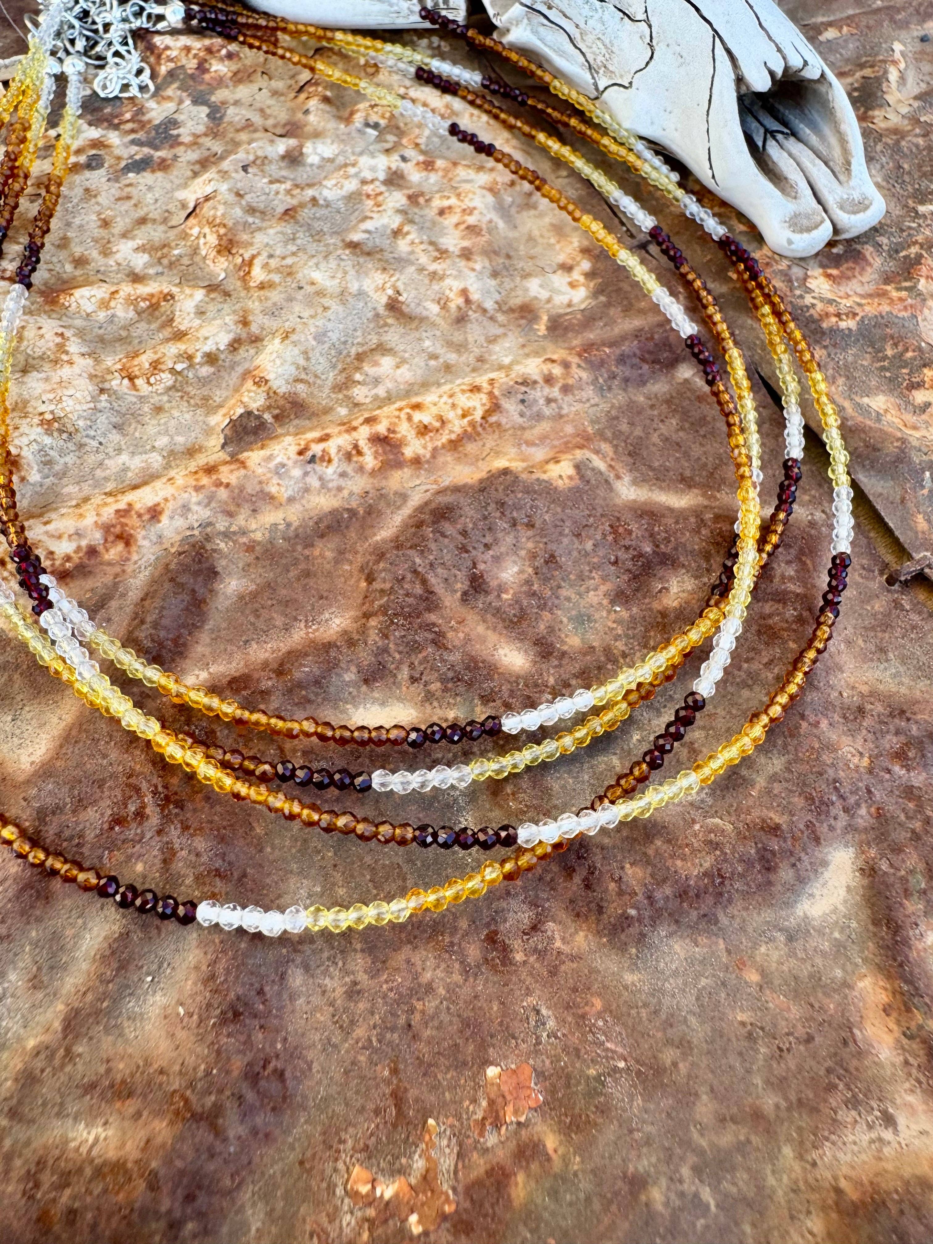 Western Boho Crystal Choker/Small Choker/Tan Choker
