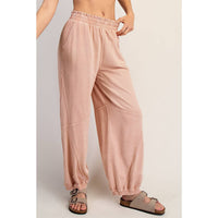 MINERAL WASHED TERRY BUTTER JOGGER PANTS